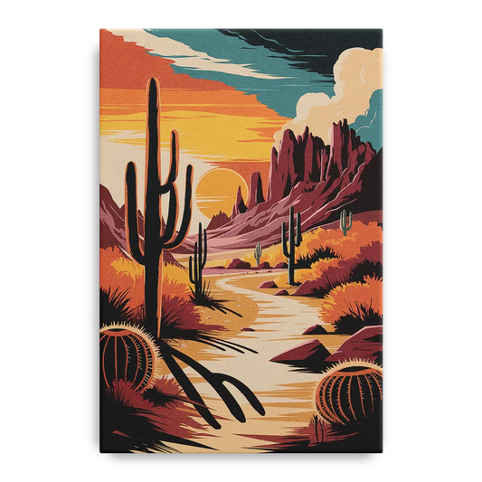 Tombstone Desert Sunset - Canvas Wall Art