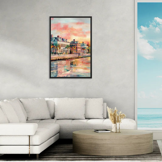 Charleston Battery District - Living Room Black Frame Canvas
