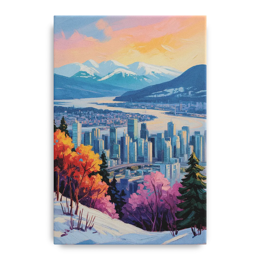 Vancouver Snowy Mountains - Canvas Wall Art