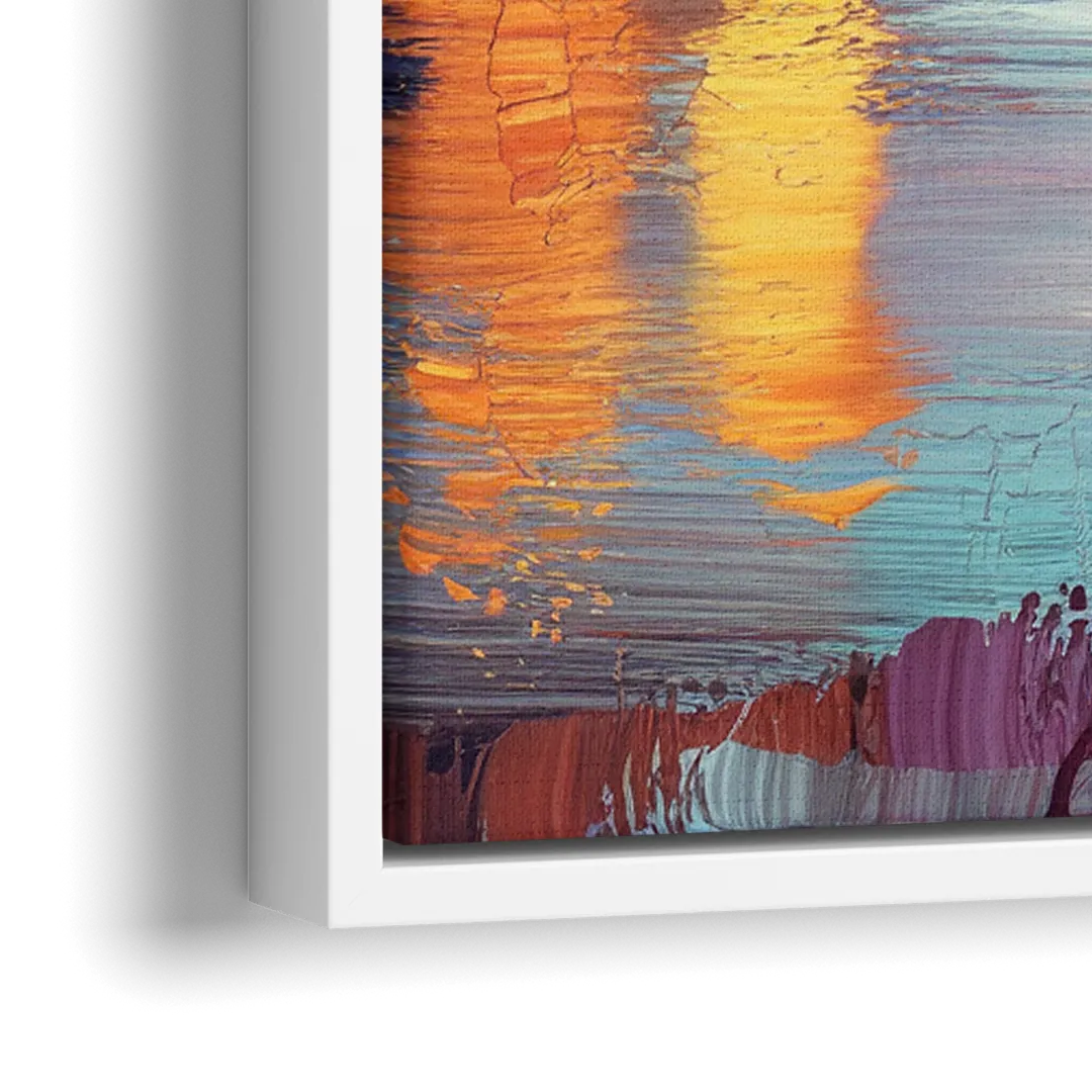 Knoxville Skyline Sunset - Close-Up White Frame Canvas