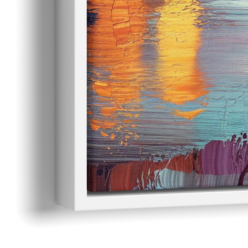 Knoxville Skyline Sunset - Close-Up White Frame Canvas