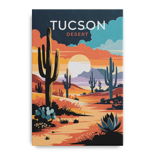 Tucson Desert Sunset - Canvas Wall Art