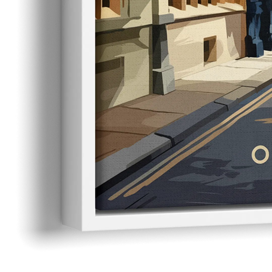Oxford Historic Streets - Close-Up White Frame Canvas