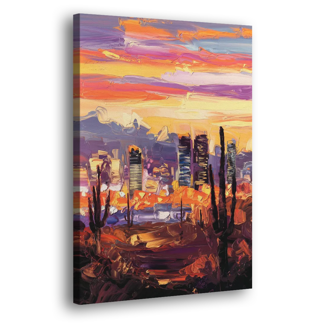 Phoenix City Lights and Skies - Canvas Print Art Sides