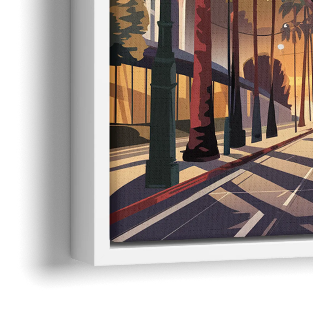 Los Angeles Beverly Hills Charm - Close-Up White Frame Canvas