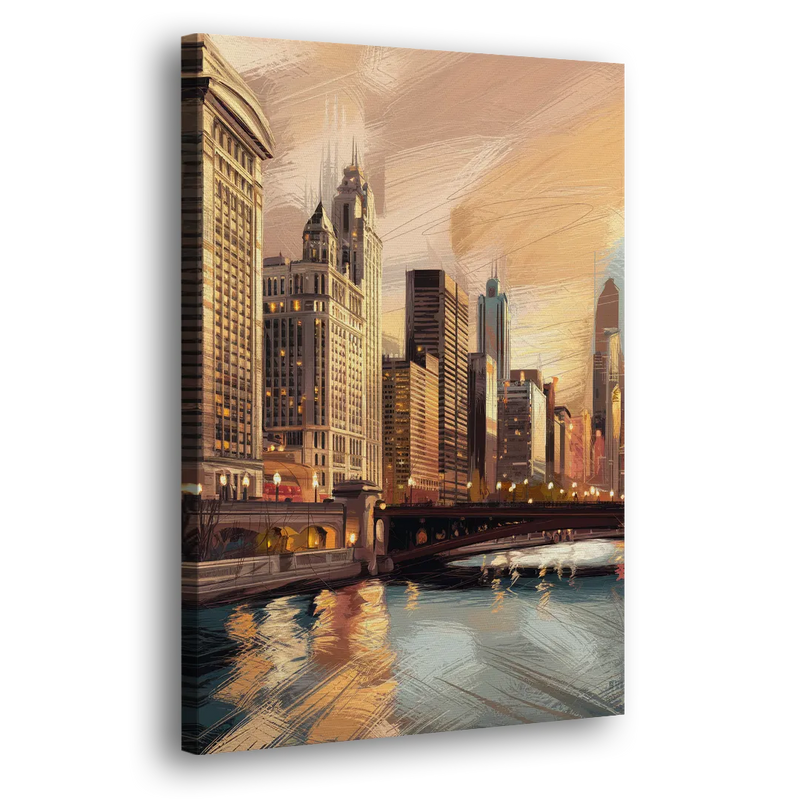 Chicago Architecture and Landmarks - Canvas Print Art Sides