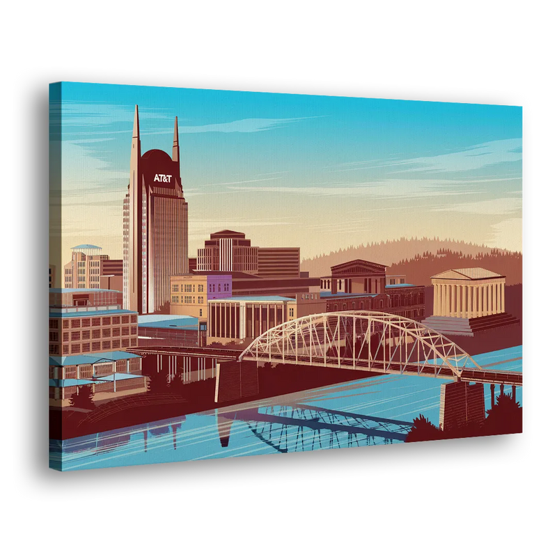 Nashville Historic Landmarks - Canvas Print Art Sides