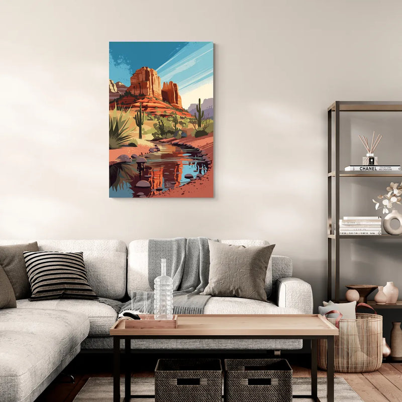 Sedona Cathedral Rock Views - Canvas Wall Art Living Room