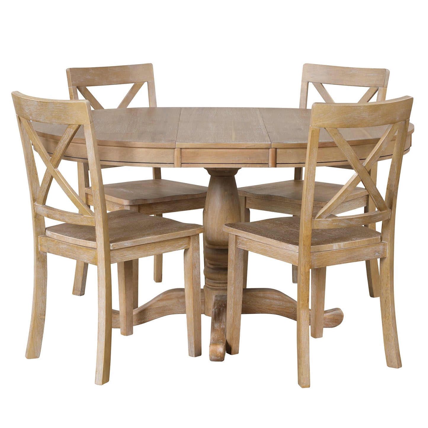 Elegant 4-Person Round Dining Table Set with Matching Chairs