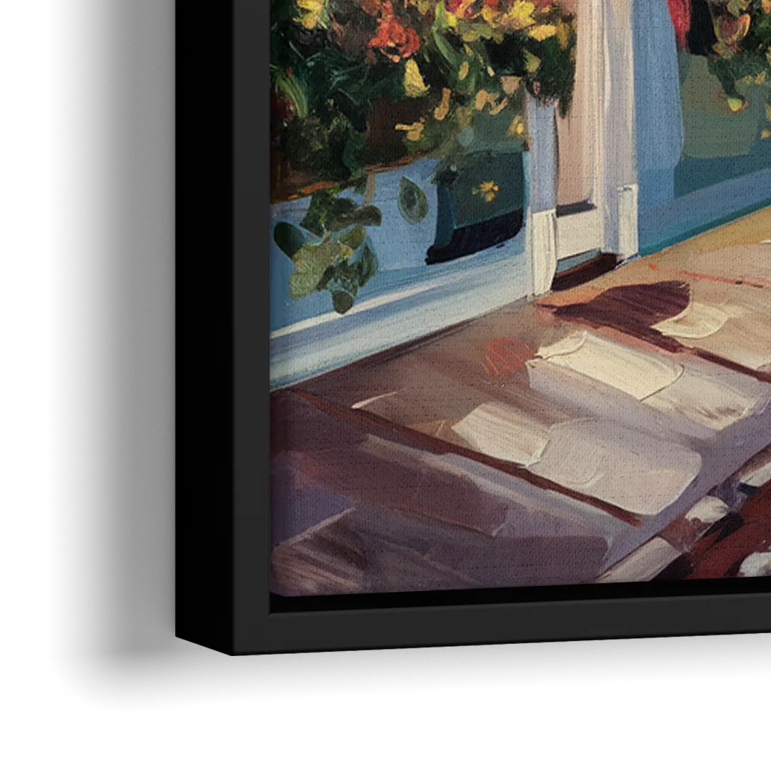 Charleston French Quarter - Close-Up Black Frame Canvas