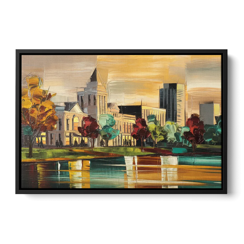 Huntsville Historic Downtown - Black Frame Canvas