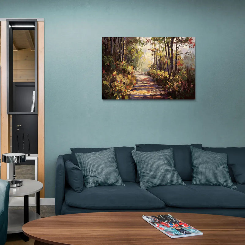 Gatlinburg Trail Through The Forest - Canvas Wall Art Living Room