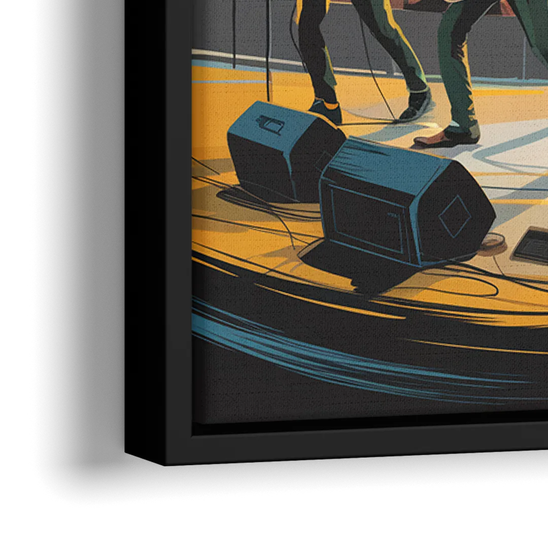 Austin Live Music Capital - Close-Up Black Frame Canvas