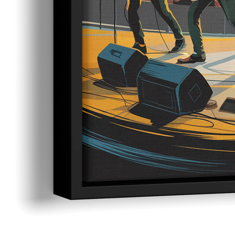 Austin Live Music Capital - Close-Up Black Frame Canvas