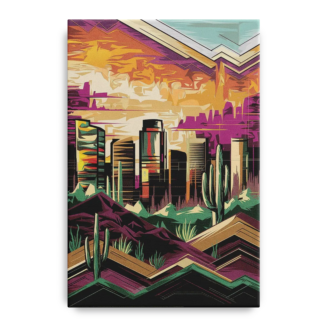 Phoenix Skyline at Sunset - Canvas Wall Art