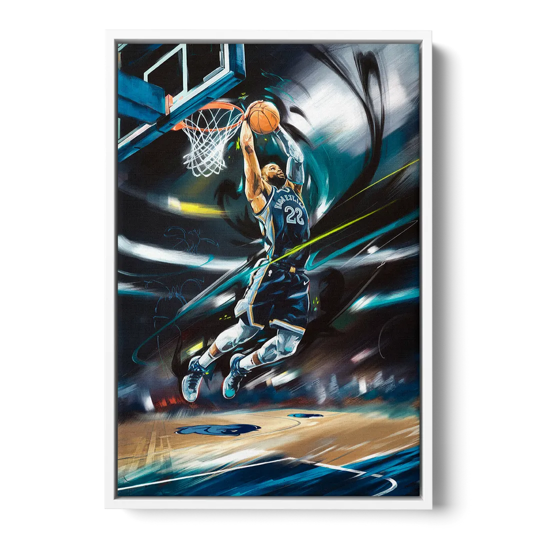 Memphis Grizzlies Spirit - White Frame Canvas