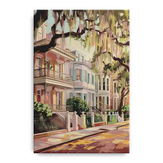 Savannah Historic Homes - Canvas Wall Art