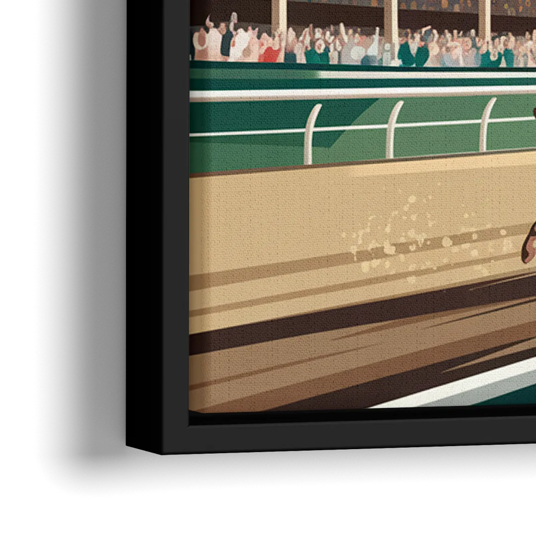 Louisville Churchill Downs Scene - Close-Up Black Frame Canvas