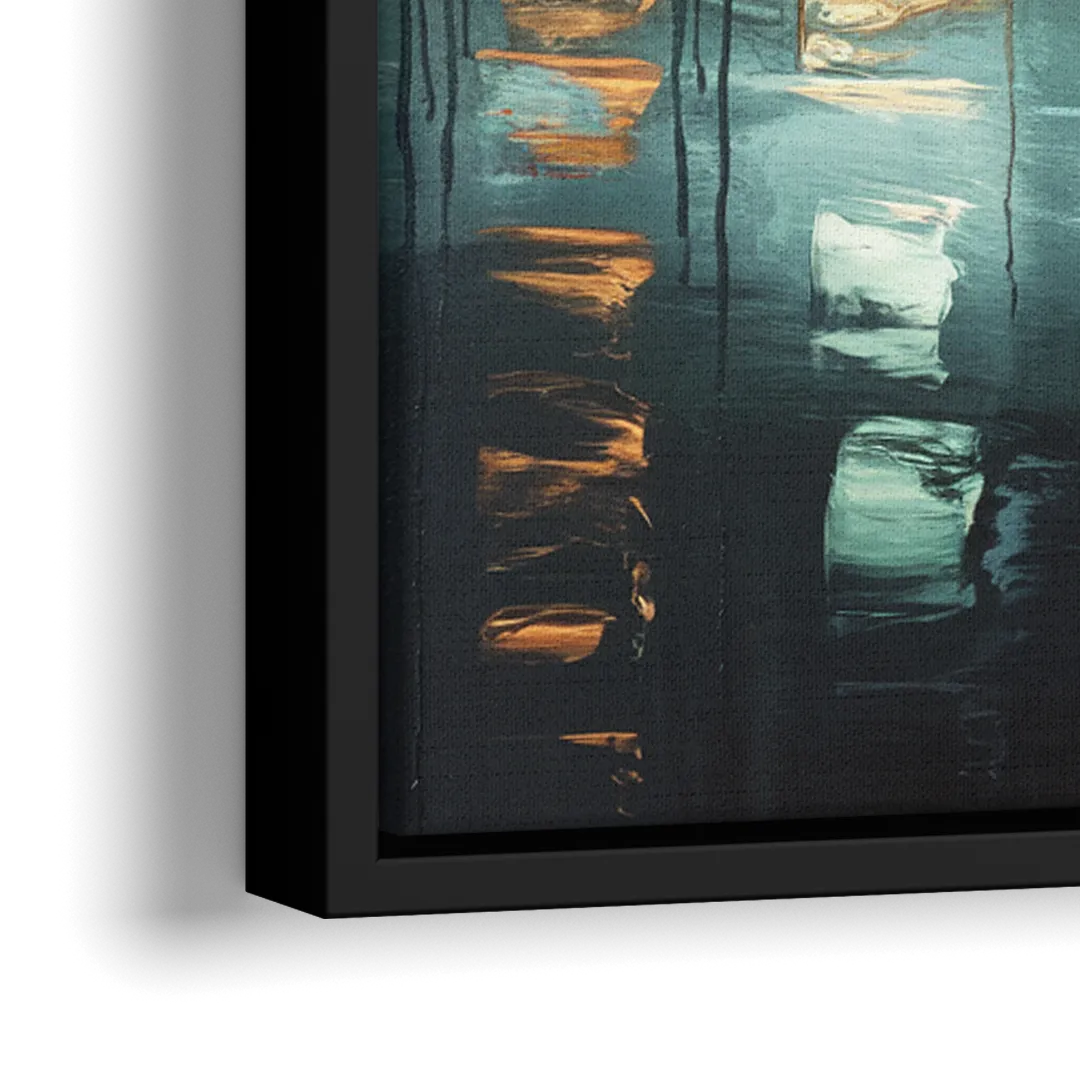 Houston Modern Aesthetic - Close-Up Black Frame Canvas