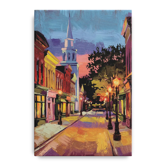 Burlington Historic Downtown - Canvas Wall Art