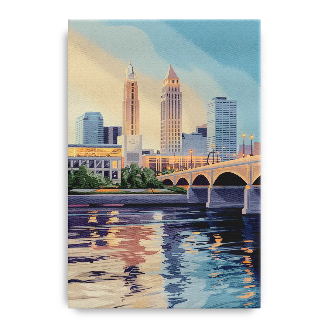 Cleveland Waterfront Views - Canvas Wall Art