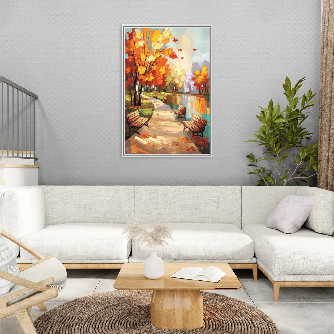 Park City Autumn Colors - Living Room White Frame Canvas