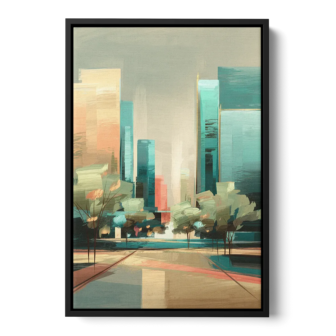 Dallas Arts District - Black Frame Canvas