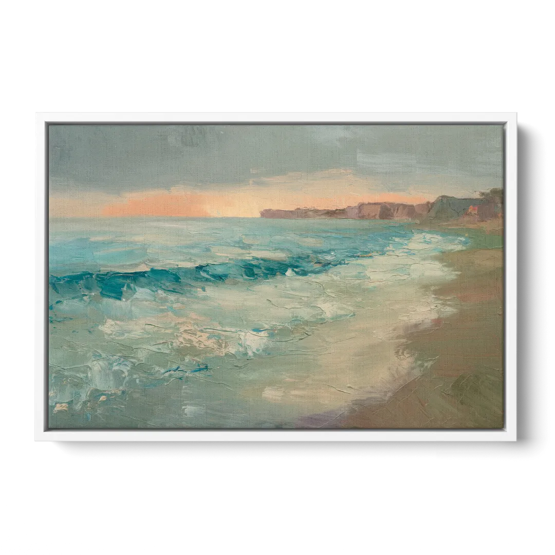 La Jolla Seaside Charm - White Frame Canvas