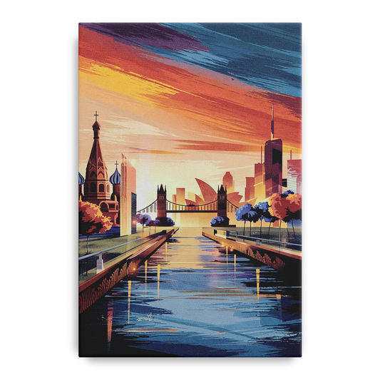Riverside Iconic Landmarks - Canvas Wall Art