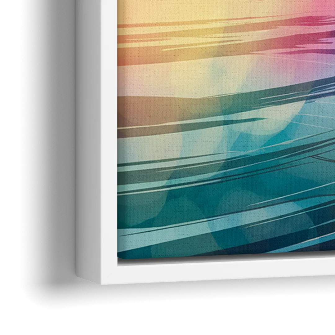 Fort Lauderdale Skyline Reflection - Close-Up White Frame Canvas