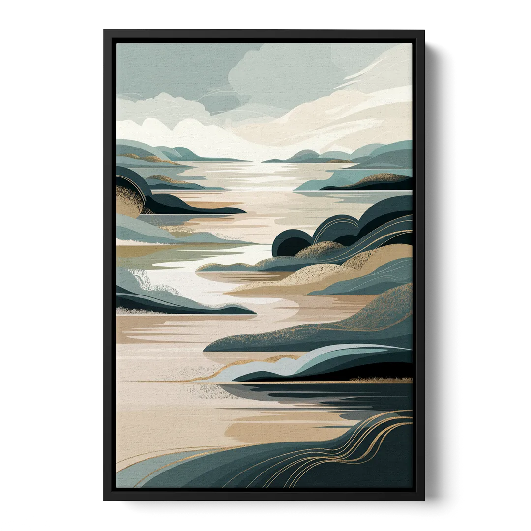 Joseph Scenic Horizon - Black Frame Canvas