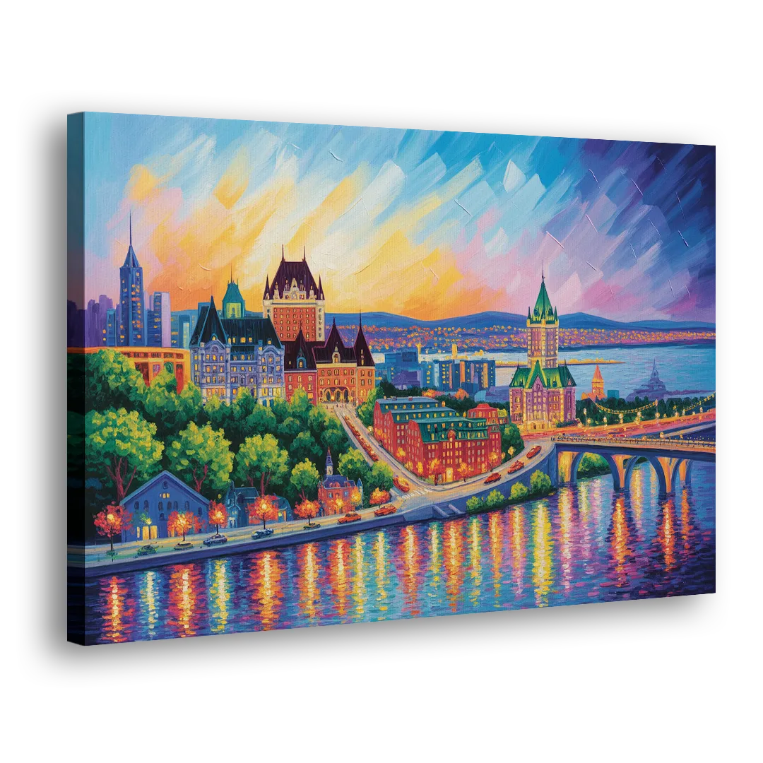 Quebec City Cityscape - Canvas Print Art Sides