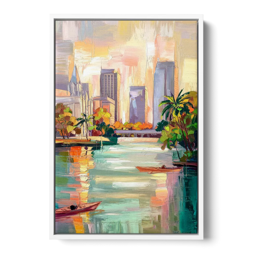 Tampa University Campus Vibes - White Frame Canvas