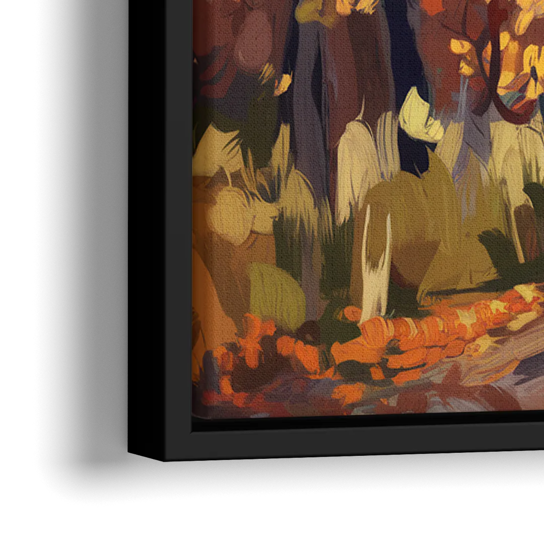Knoxville Autumn Colors - Close-Up Black Frame Canvas