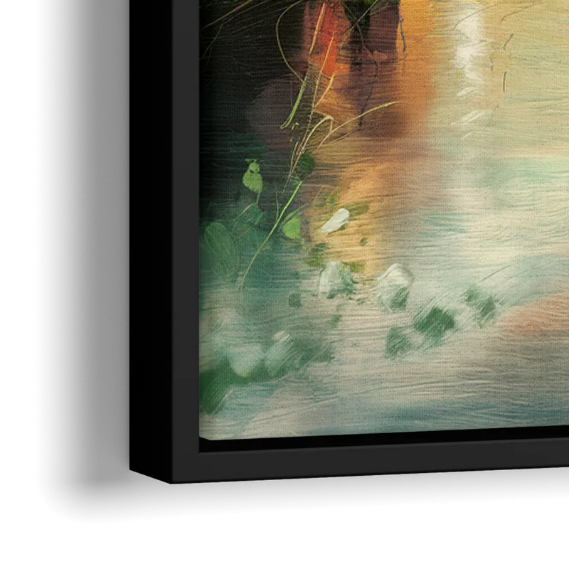 Durham Riverwalk Serenity - Close-Up Black Frame Canvas