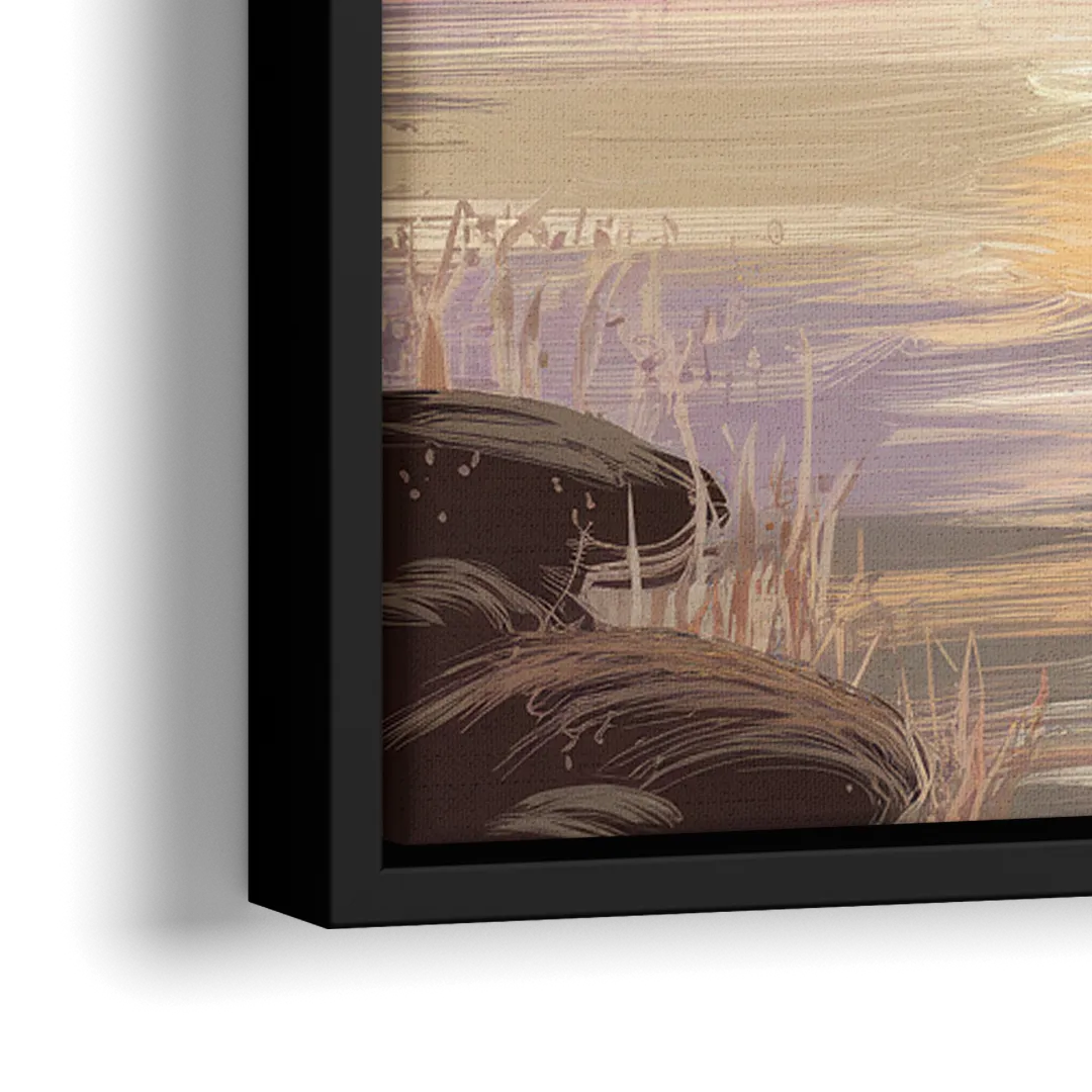 Springfield Sunrise Landscape - Close-Up Black Frame Canvas