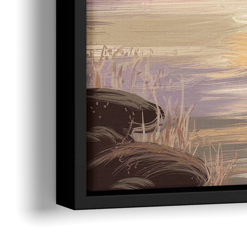 Springfield Sunrise Landscape - Close-Up Black Frame Canvas