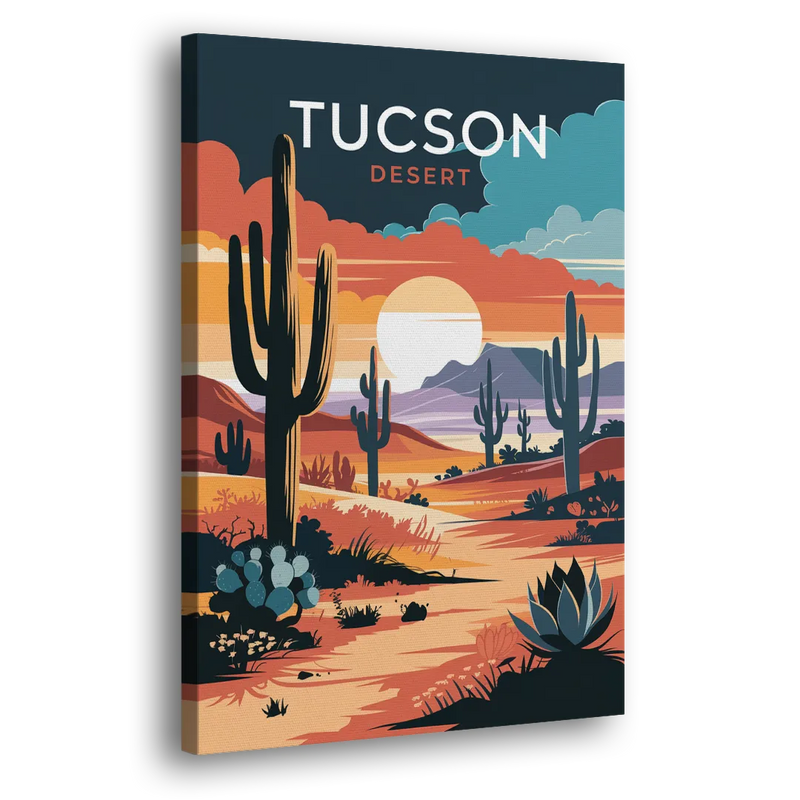 Tucson Desert Sunset - Canvas Print Art Sides