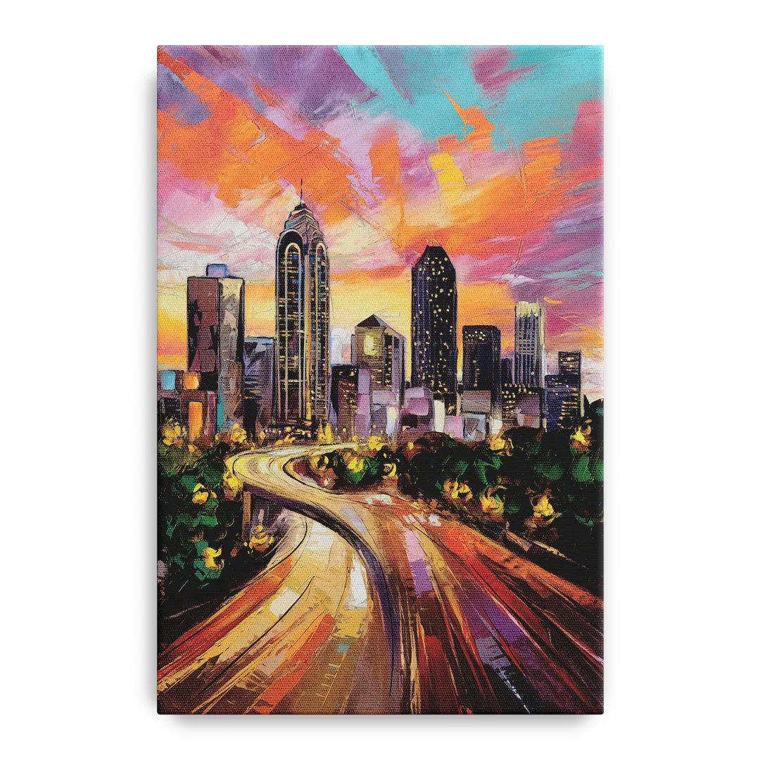 Atlanta Skyline at Sunset - Canvas Wall Art