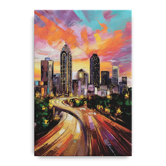Atlanta Skyline at Sunset - Canvas Wall Art