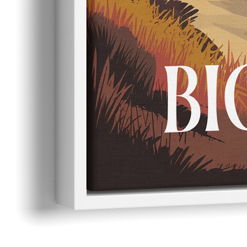 Big Sur Golden Hour - Close-Up White Frame Canvas