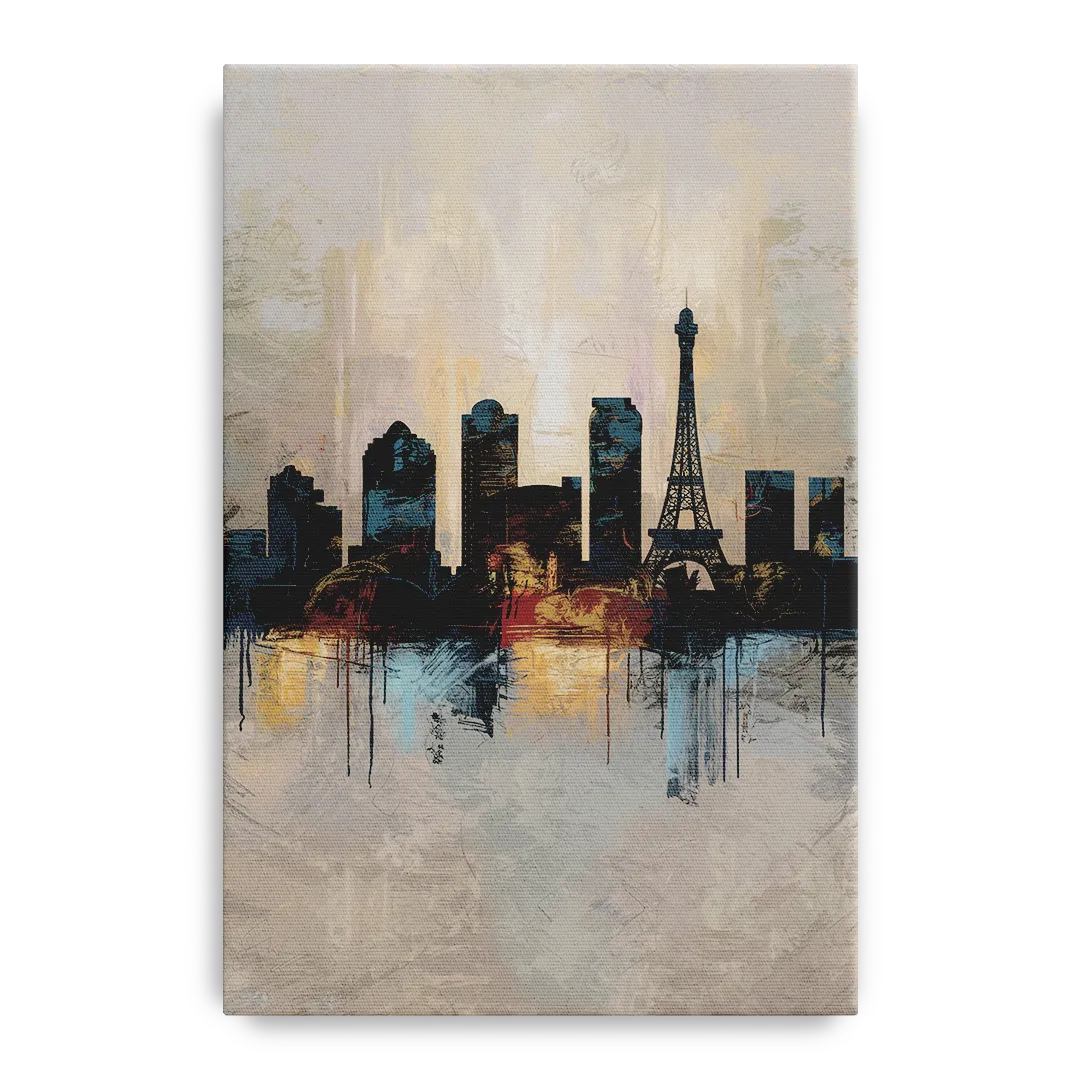 Las Vegas Skyline Silhouette - Canvas Wall Art