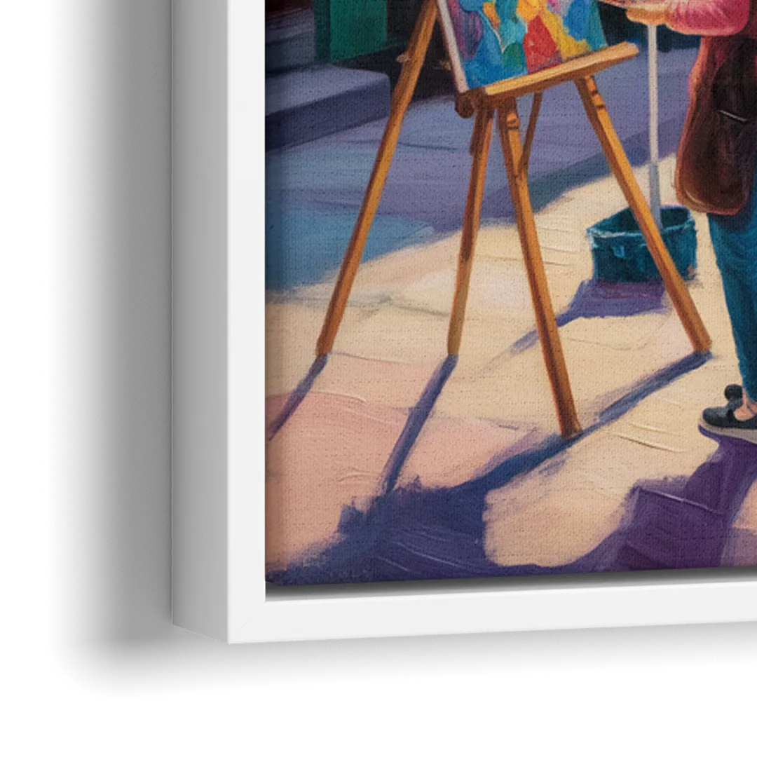 Rue du Tresor Artists Quebec - Close-Up White Frame Canvas