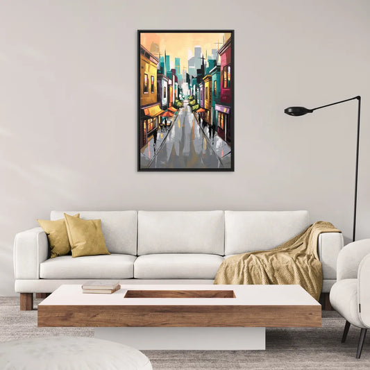 San Francisco Mission District Vibes - Living Room Black Frame Canvas