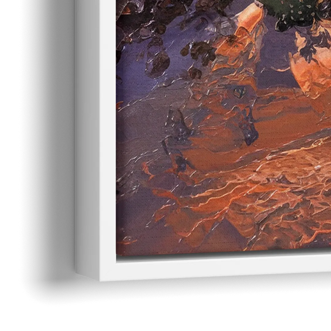 Marfa Sunset Glow - Close-Up White Frame Canvas