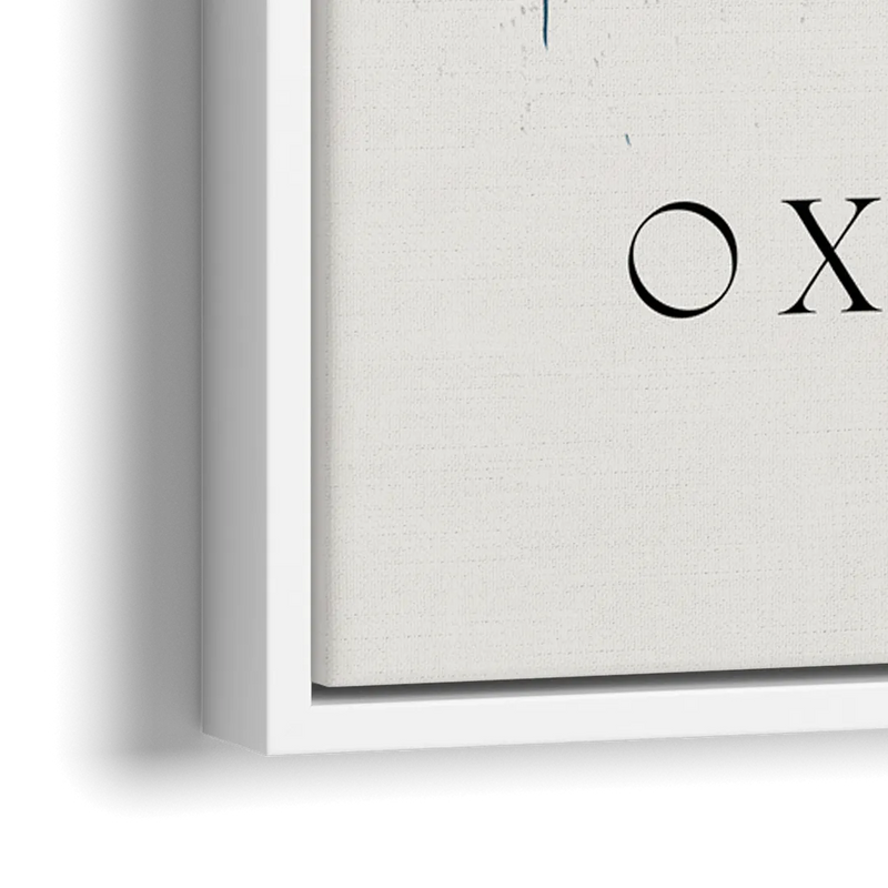 Oxford Skyline Panorama - Close-Up White Frame Canvas