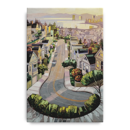 San Francisco Lombard Street Icon - Canvas Wall Art