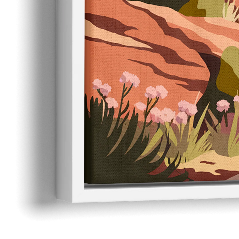 Sedona Canyon Trail Serenity - Close-Up White Frame Canvas