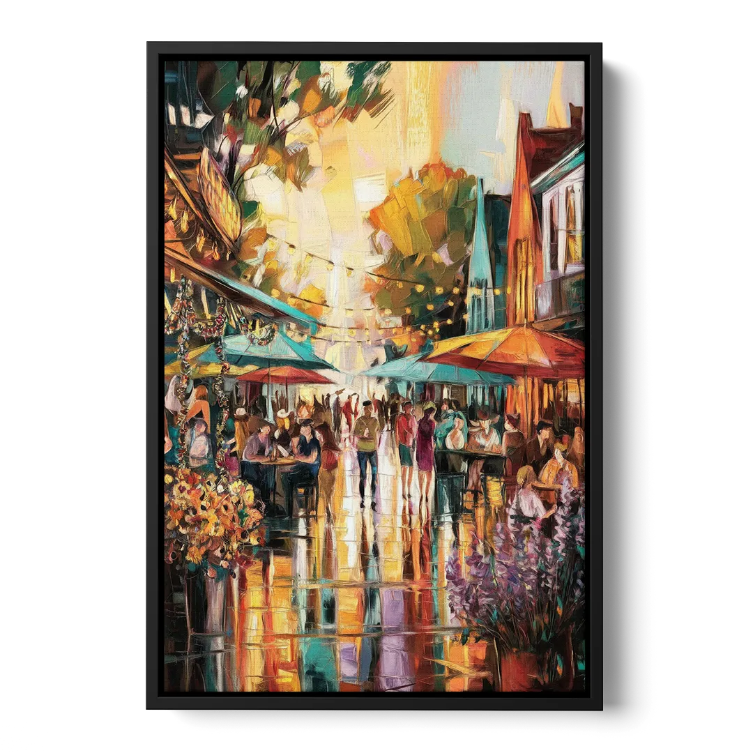 Madison Summer Festival Scene - Black Frame Canvas