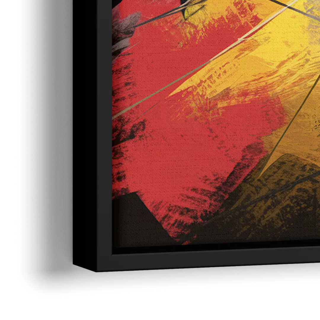 Plano Vibrant Streets - Close-Up Black Frame Canvas